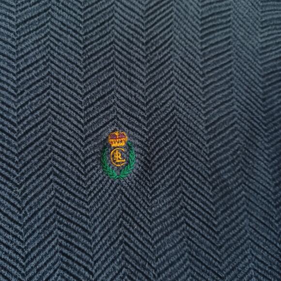 VTG Chaps Ralph Lauren Sweater Mens L Blue Heavy Knit Hand Framed 90s Fisherman - Picture 4 of 9